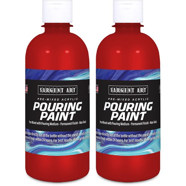 Sargent Art Acrylic Pouring Paint, 16 oz, Rubine Red, 2PK 268549